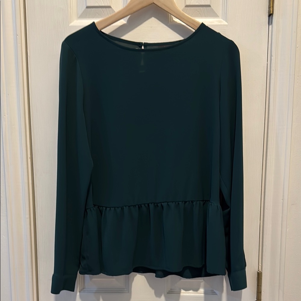 Apt 9 Women’s Elegant Dark Green Peplum Top Size L